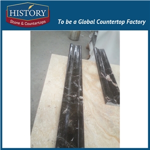 History Stones Popular Emperador Marble Trimming Finished Stone Moldings for Construction Door and Window Decoration Border Line
