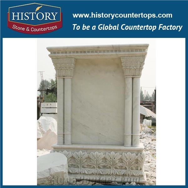 History Stones Popular Pure White Marble Round Column Design Heavy Weight Hand Carved Sculptured Columns House Indoor Decoration Pillars