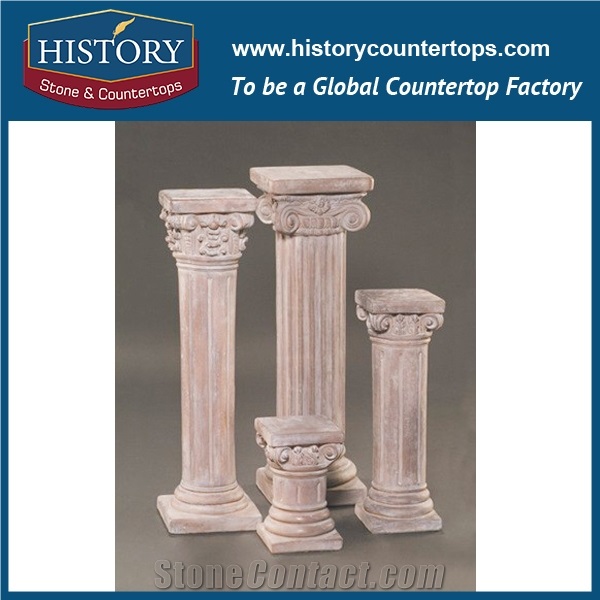 History Stones Prevalent Absolutely Pure White Marble Western Style Types Short Standing Square Columns House Gate Flowerpot Bases Pillars