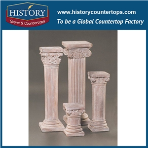 History Stones Prevalent Absolutely Pure White Marble Western Style Types Short Standing Square Columns House Gate Flowerpot Bases Pillars