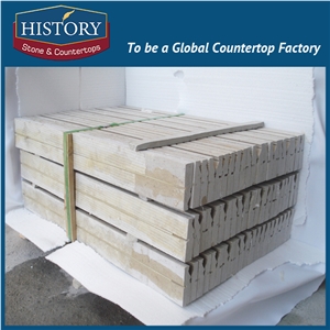 History Stones Rectangle Chinese Style Galala Beige Marble Trimming for Living Room Wall Decoration Constructive Border Line