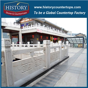 History Stones Simple Design European Style Delicate Beige Marble Stone Outdoor Construction Railing Block Stair Balusters & Railings
