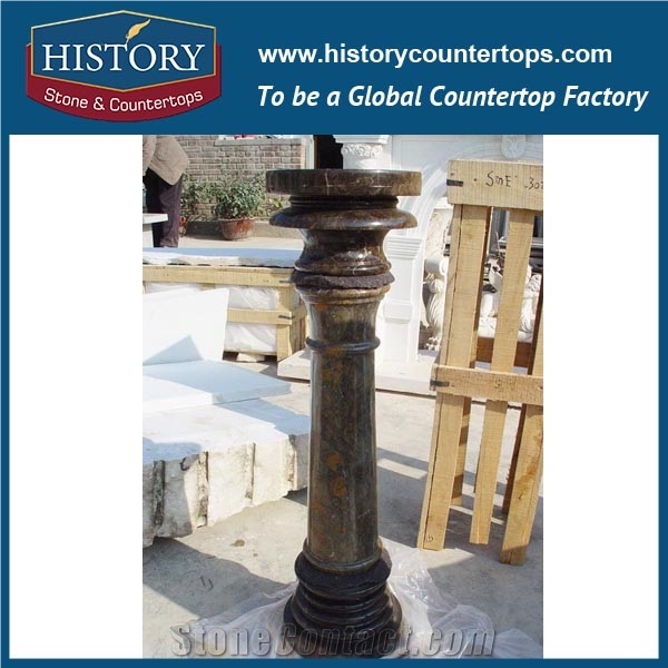 History Stones Tan Brown Ganite Columns Polishing Surface Home Indoor Stair Handrail Balcony Balusters Rooftop Draling Pillars