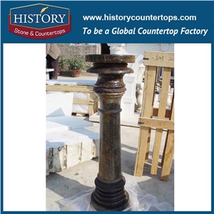 History Stones Tan Brown Ganite Columns Polishing Surface Home Indoor Stair Handrail Balcony Balusters Rooftop Draling Pillars