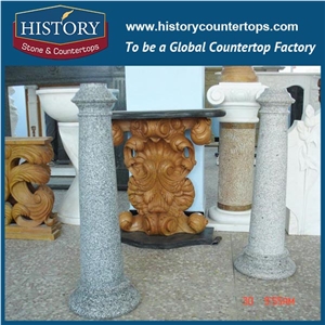 History Stones Tan Brown Ganite Columns Polishing Surface Home Indoor Stair Handrail Balcony Balusters Rooftop Draling Pillars