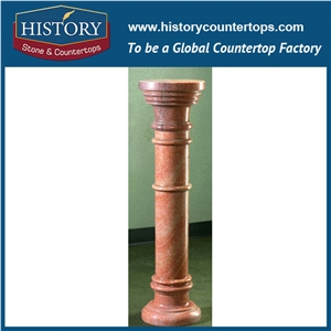 History Stones Tan Brown Ganite Columns Polishing Surface Home Indoor Stair Handrail Balcony Balusters Rooftop Draling Pillars