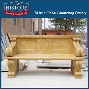 History Stones Unique European Roman Style Design Pure White Marble Chairs Sets Promotional Luxury Outdoor Landscaped Bench