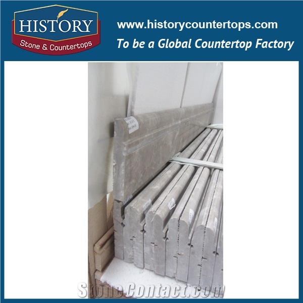 History Stones Wholesale High Quality Polished Stone Decorative Grey Marble Lines Door Frame Living Room Walling Border