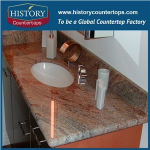 Historystone Best Priced Granite Vanity Tops with Single Sink Custom Vanity Tops Polished is Solid Surface
