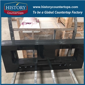 Historystone Black Granite Countertop Vanity Top Polished Bullnose Competitive Price, Bathroom Tops