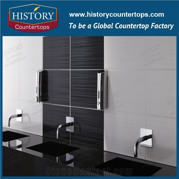 Historystone Black Marble Bathroom Vanity Tops/Custom Table Tops Stone/Building Stone/Vanity Top Stone/Imperial Grey Stone Used in Bathroom