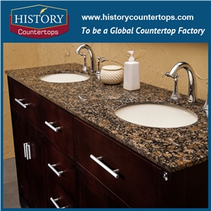 Historystone Brown Granite Vanity Top/High Polished Brown Granite Tops/ Bathroom Solid Surface/ Custom Vanity Tops