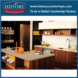 Historystone Buttermilk Man Made Marble Tile and Slab Quartz Stone with Polished and Smoothed Surface for Kitchen Countertops or Bench Tops.