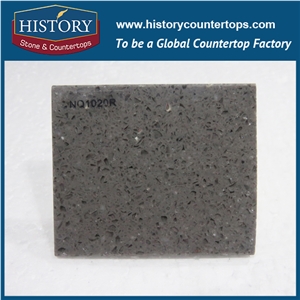 Historystone Charcoal Gray Cut-To-Size with High Polish Surface Crystal Tile and Slab Quartz Stone for Kitchen Countertops or Worktops.