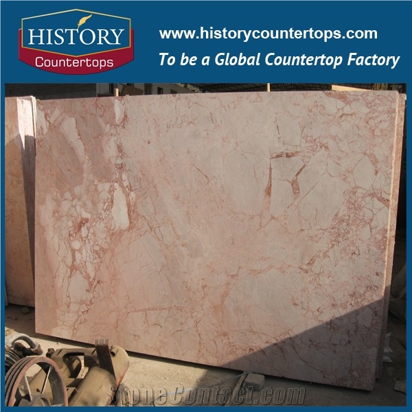 Historystone China New Technology Natural Rose Milk Stone Slabs 3mm Thin Lightweight Marble Tile for Decoration,Polished Pink Color.