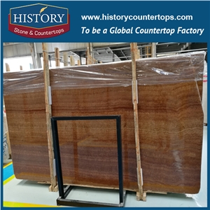 Historystone China Wooden Yellow Good Quality Gold Emperor Wood Grain Factory Directly Supplying Marble,Usually Polished Surface Finshed.