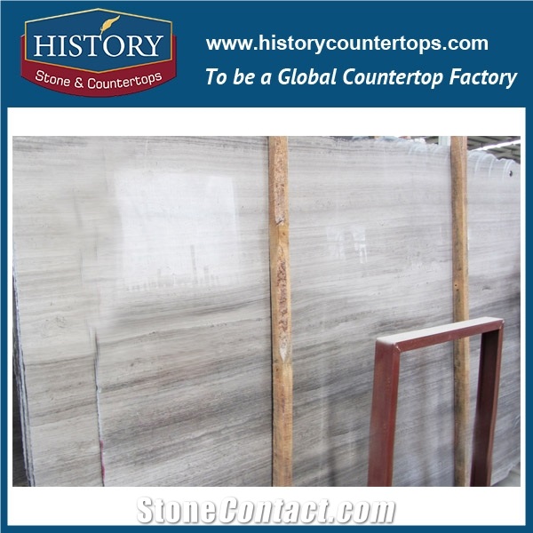 Historystone Coffee Wooden Graining Natural Stone Polished Laminated Grey Marble Floor and Wall Tiles & Slabs for Indoor and Outdoor Decorative.
