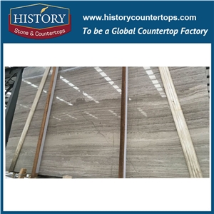 Historystone Coffee Wooden Graining Natural Stone Polished Laminated Grey Marble Floor and Wall Tiles & Slabs for Indoor and Outdoor Decorative.