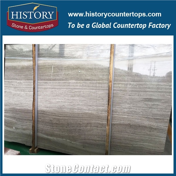 Historystone Coffee Wooden Graining Natural Stone Polished Laminated Grey Marble Floor and Wall Tiles & Slabs for Indoor and Outdoor Decorative.