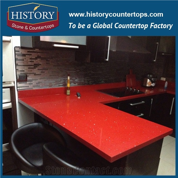 Historystone Customized Quartz Slab, New Color Artificial Stone Tiles Polished Surface for Flooring & Walling, Kitchen Countertops & Bath Top