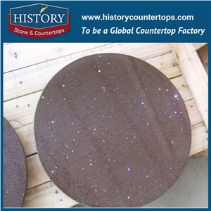 Historystone Cut-To-Size Amber Crystal Man Made Tile and Slab Quartz Stone with High Polish Surface for Kitchen Worktops or Bar Tops.