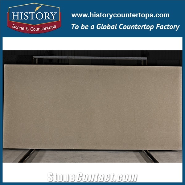 Historystone Cut-To-Size Brown Lagos Polished and Smoothed Surface Tile and Slab Quartz Stone for Kitchen Countertops and Bar Tops
