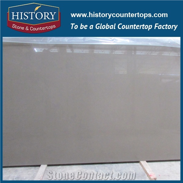 Historystone Cut-To-Size Brown Lagos Polished and Smoothed Surface Tile and Slab Quartz Stone for Kitchen Countertops and Bar Tops