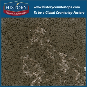 Historystone Cut-To-Size Shitake Man Made Tile and Slab Quartz Stone with Marble Natural for Kitchen Countertops or Desk Tops