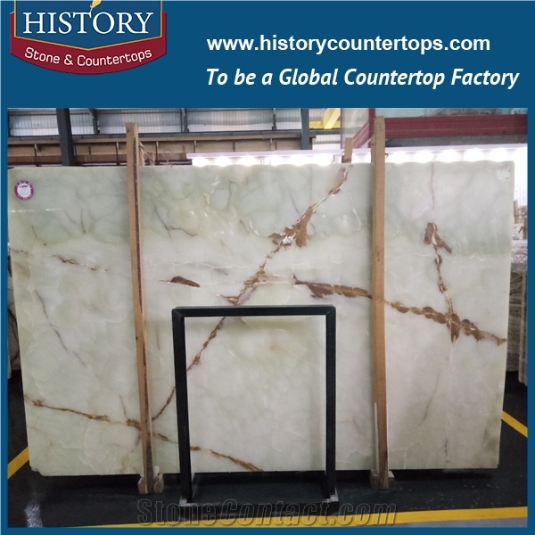 Historystone Green Onyx Tiles and Slabs,Onyx Wall/Floor Covering for Home Decoration in French Pattern