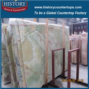 Historystone Green Onyx Tiles and Slabs,Onyx Wall/Floor Covering for Home Decoration in French Pattern