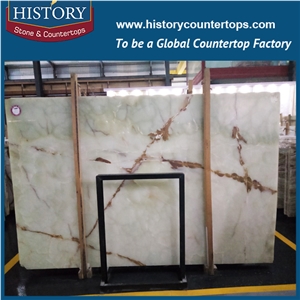 Historystone Green Onyx Tiles and Slabs,Onyx Wall/Floor Covering for Home Decoration in French Pattern