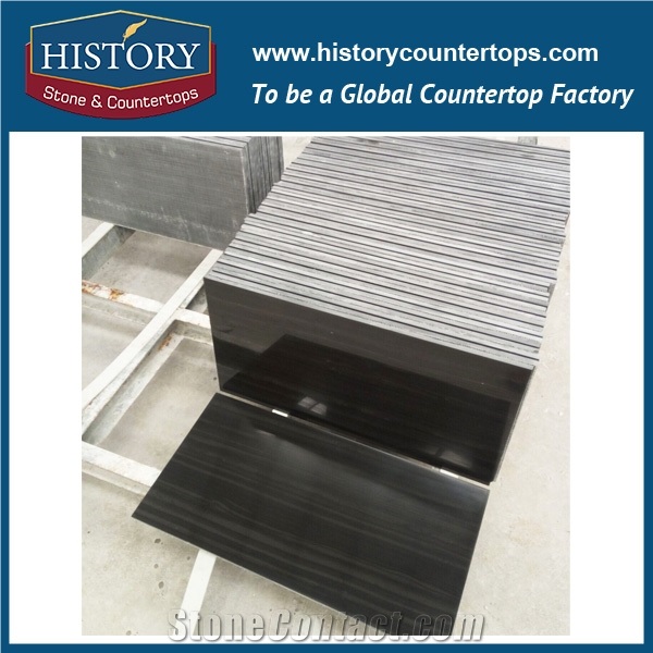 Historystone High Quality China Black Wood Graining Stone Slabs for Flooring/Hotel/Lobby/Bathroom/Coveing/Feature Wall Pattern/Tv Set.