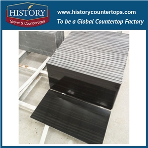 Historystone High Quality China Black Wood Graining Stone Slabs for Flooring/Hotel/Lobby/Bathroom/Coveing/Feature Wall Pattern/Tv Set.