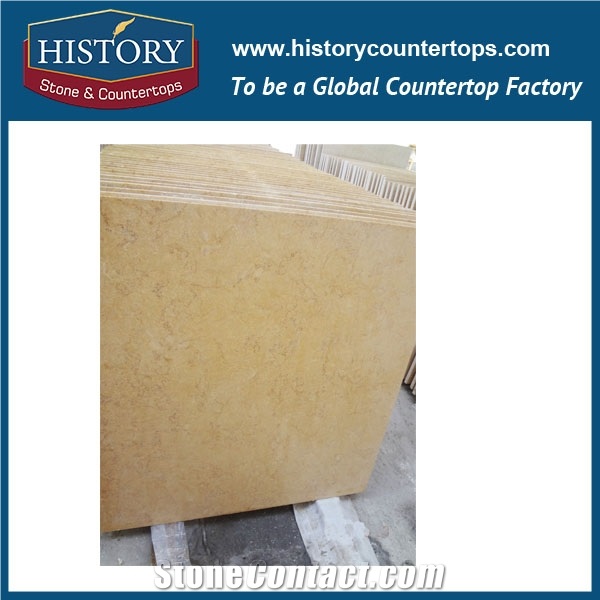 Historystone Imported Cut to Size Sunny Yellow Marble Cheap Bathroom Wall Panels Natural Stone Polished Surface Finished for Sales.