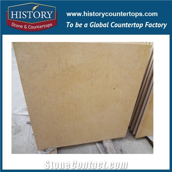 Historystone Imported Cut to Size Sunny Yellow Marble Cheap Bathroom Wall Panels Natural Stone Polished Surface Finished for Sales.