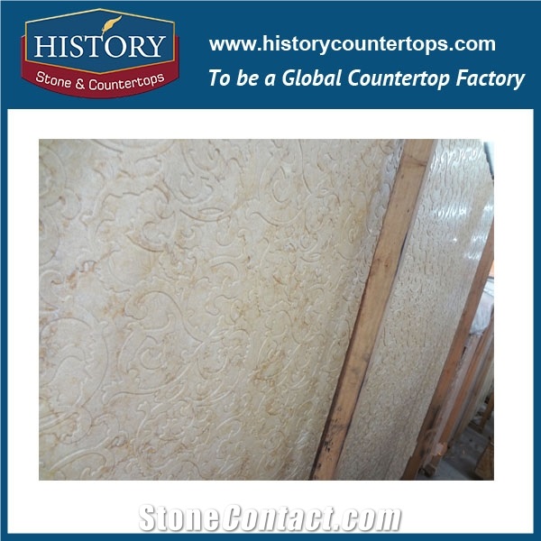 Historystone Imported Cut to Size Sunny Yellow Marble Cheap Bathroom Wall Panels Natural Stone Polished Surface Finished for Sales.
