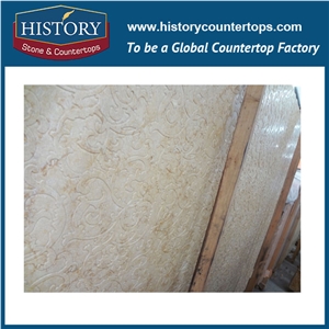 Historystone Imported Cut to Size Sunny Yellow Marble Cheap Bathroom Wall Panels Natural Stone Polished Surface Finished for Sales.
