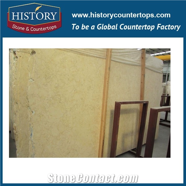 Historystone Imported Cut to Size Sunny Yellow Marble Cheap Bathroom Wall Panels Natural Stone Polished Surface Finished for Sales.
