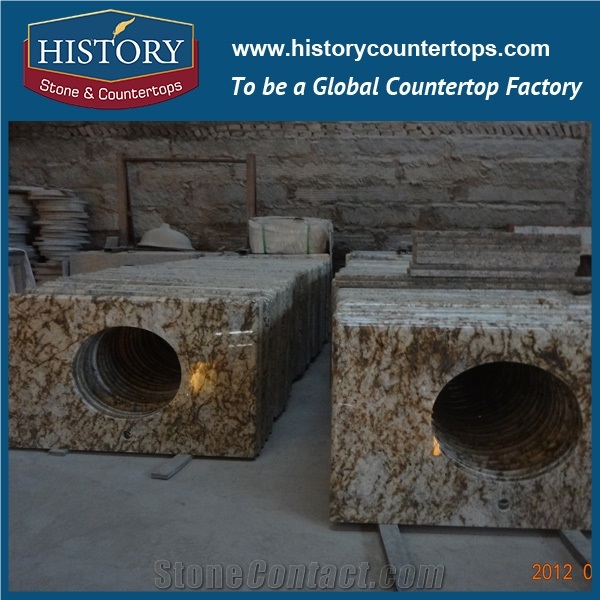 Historystone Imported Empress Cecilia Beautiful Yellow Color Natural Granite,As Fished Polished Surface Building Material,Cut to Sze for Sales.
