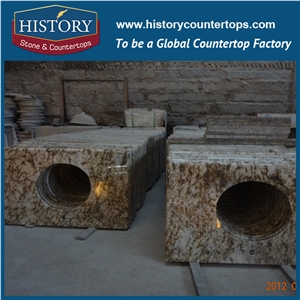Historystone Imported Empress Cecilia Beautiful Yellow Color Natural Granite,As Fished Polished Surface Building Material,Cut to Sze for Sales.