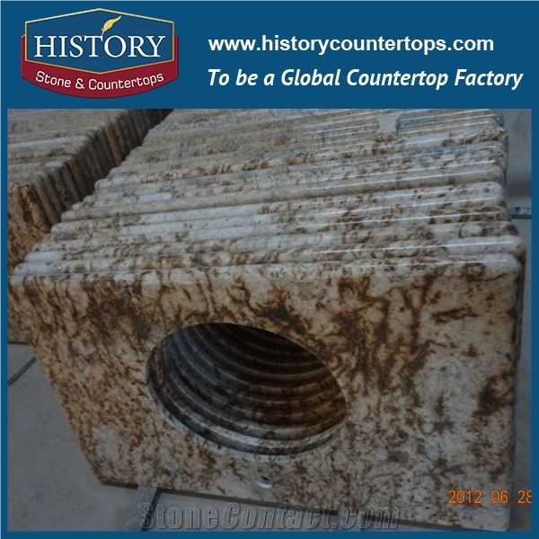 Historystone Imported Empress Cecilia Beautiful Yellow Color Natural Granite,As Fished Polished Surface Building Material,Cut to Sze for Sales.