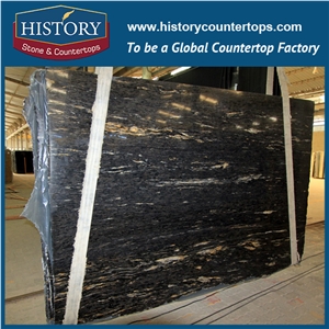 Historystone Imported Natural Stone Hot Sales Natural Brazil Black Titanium Granite for Slabs & Tiles,Floor Polishing and Wall Cladding Covering.