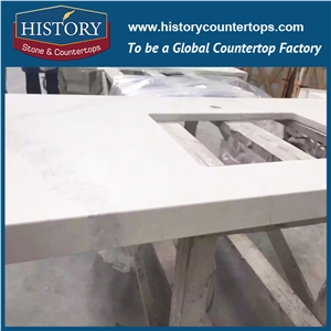 Historystone in Calacatta Nuvo with Glossy and Smoothed Surface Marble Quartz Stone for Kitchen Countertops and Worktops
