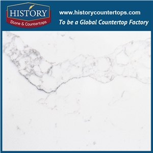 Historystone in Calacatta Vagli with Glossy and Smoothed Surface Marble Tile and Slab Quartz Stone for Bathroom Vanity Tops or Countertops.