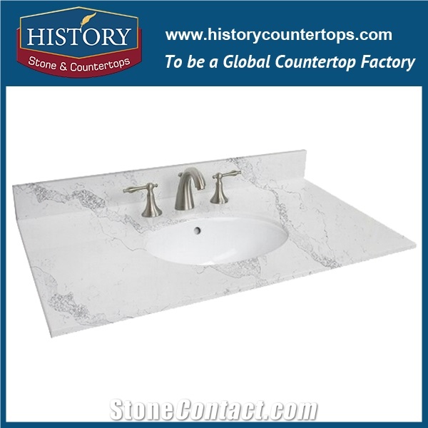 Historystone in Calacatta Vagli with Glossy and Smoothed Surface Marble Tile and Slab Quartz Stone for Bathroom Vanity Tops or Countertops.