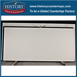 Historystone Man Made Tile and Slab Quartz Stone in Paloma White for Indoor Kitchen Countertops or Island Tops and Worktops