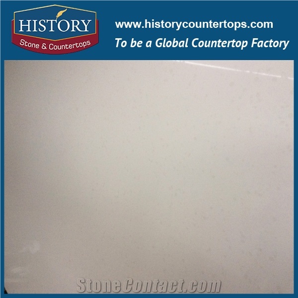 Historystone Man Made Tile and Slab Quartz Stone in Paloma White for Indoor Kitchen Countertops or Island Tops and Worktops