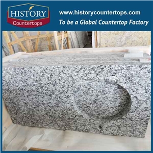Historystone Popular Cheap Granite White Bathroom Countertops Custom Vanity Tops with Sinks Holes, Natural Stone Bath Tops in Bullnose Edge Historystone Popular Cheap Granite White Bathroom Countertops Custom Vanity Tops with Sinks Holes, Natural Stone Bath Tops in Bullnose Edge