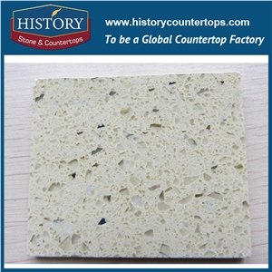 Historystone Saipan Beige with Transparent Crystal and Sparkle Surface Shunning Tile and Slab Quartz Stone for Bathroom Vanity Tops.