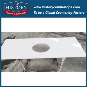 Historystone Stellar Snow White with Rich and Smooth Texture Middle Quartz Stone for Kitchen Worktops or Bench Tops